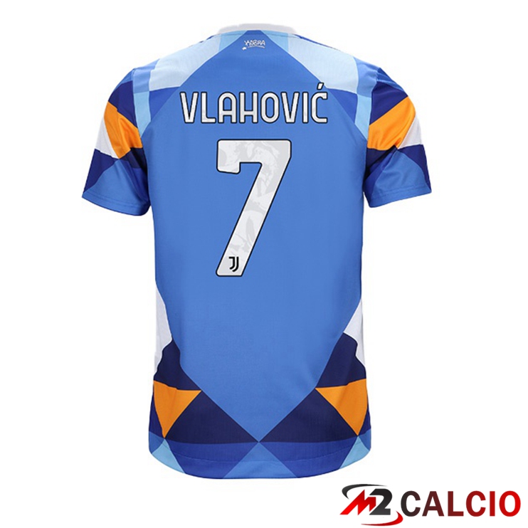 Maglie Calcio Juventus (VLAHOVIC 7) Fourth Blu 2021/2022