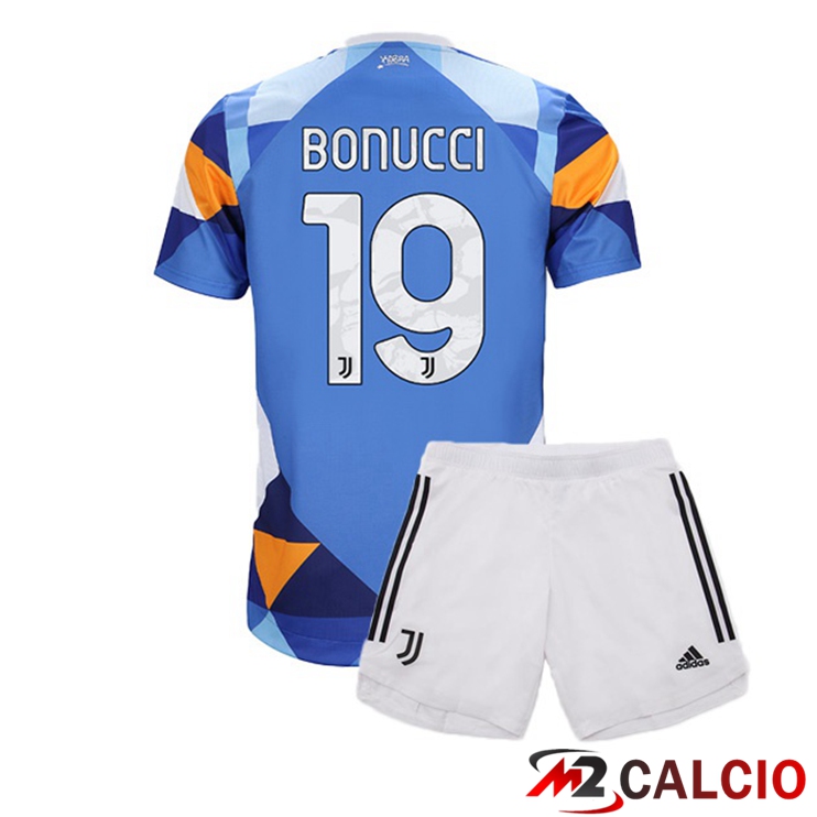 Maglie Calcio Juventus (BONUCCI 19) Bambino Fourth Blu 2021/2022