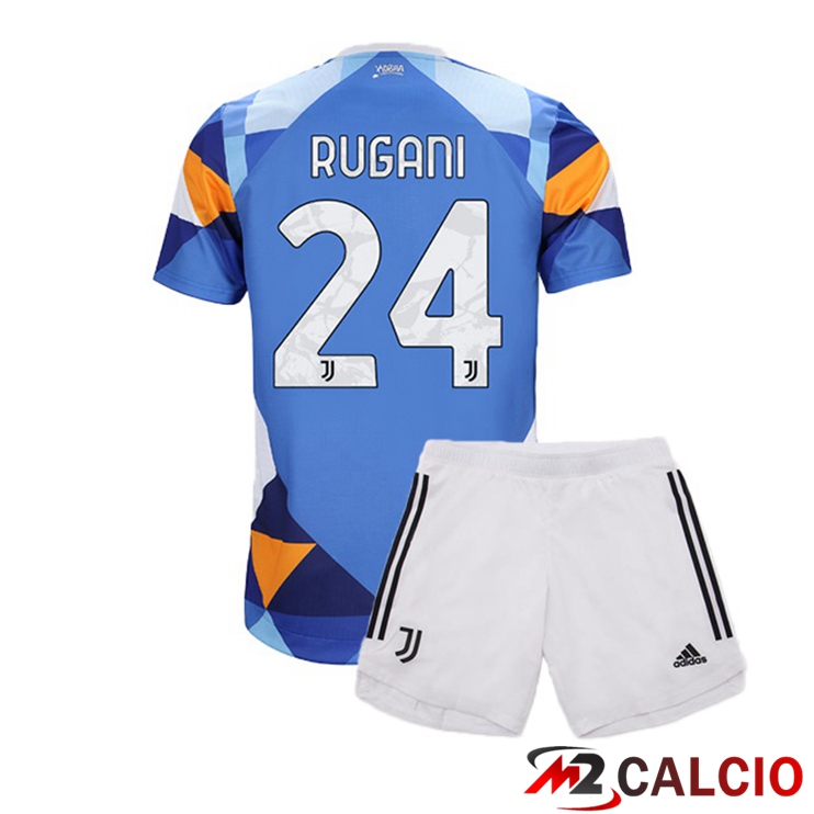 Maglie Calcio Juventus (RUGANI 24) Bambino Fourth Blu 2021/2022