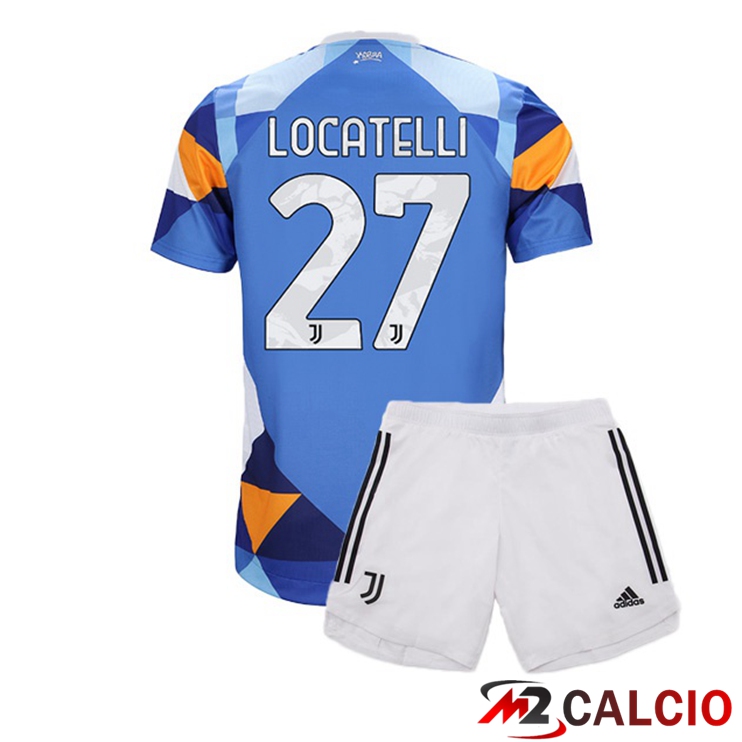 Maglie Calcio Juventus (LOCATELLI 27) Bambino Fourth Blu 2021/2022