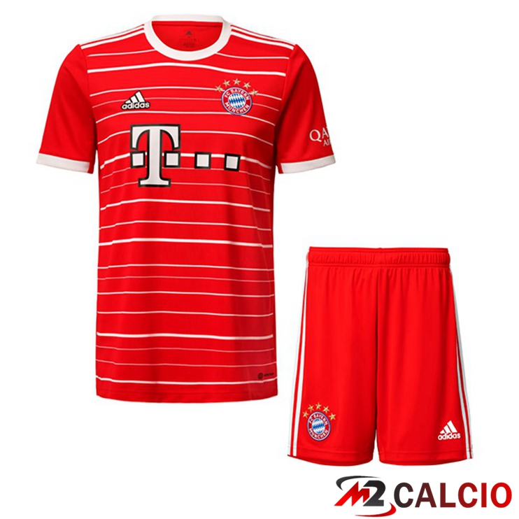 Maglie Calcio Bayern Monaco Bambino Prima Rosso 2022/2023
