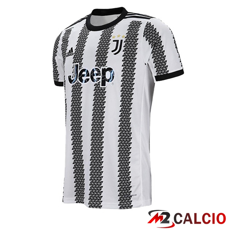 Maglie Calcio Juventus Prima Bianco Nero 2022/2023