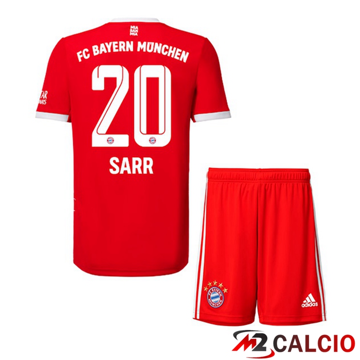 Maglie Calcio Bayern Monaco (Sarr 20) Bambino Prima Rosso 2022/2023