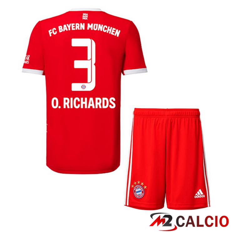Maglie Calcio Bayern Monaco (O. Richards 3) Bambino Prima Rosso 2022/2023