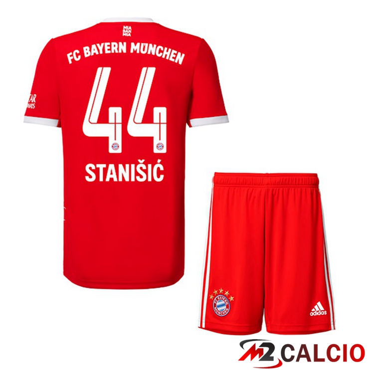 Maglie Calcio Bayern Monaco (Stanišić 44) Bambino Prima Rosso 2022/2023