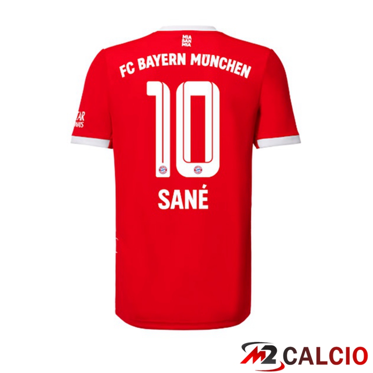 Maglie Calcio Bayern Monaco (Sané 10) Prima Rosso 2022/2023