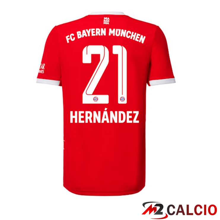 Maglie Calcio Bayern Monaco (Hernández 21) Prima Rosso 2022/2023
