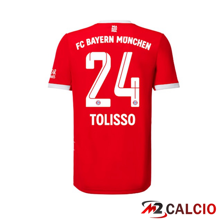 Maglie Calcio Bayern Monaco (Tolisso 24) Prima Rosso 2022/2023