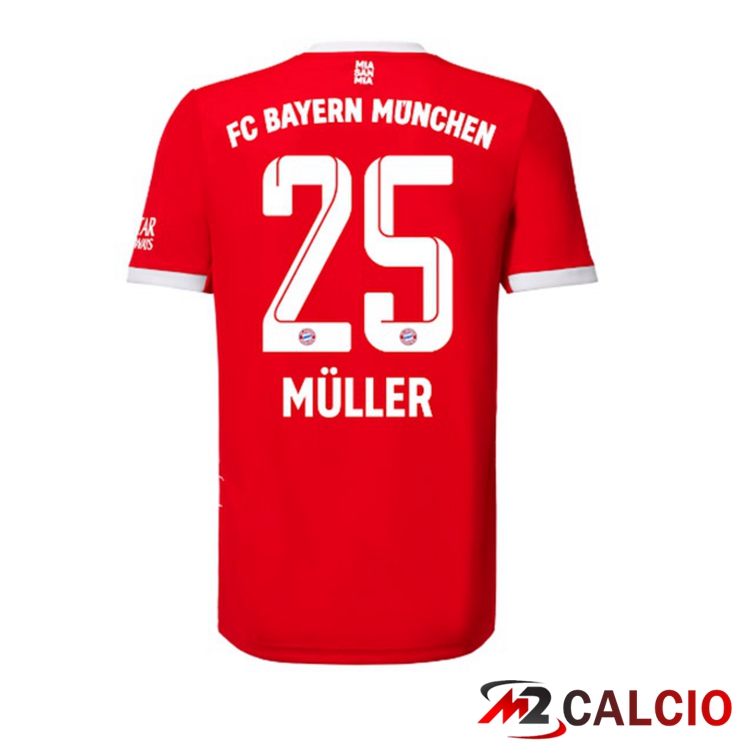 Maglie Calcio Bayern Monaco (Müller 25) Prima Rosso 2022/2023