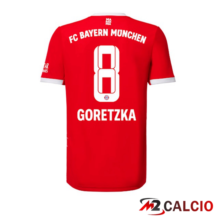 Maglie Calcio Bayern Monaco (Goretzka 8) Prima Rosso 2022/2023