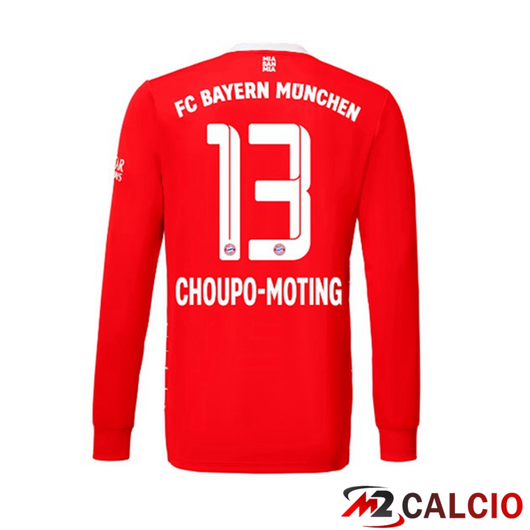 Maglie Calcio Bayern Monaco (Choupo-Moting 13) Prima Manica Lunga Rosso 2022/2023