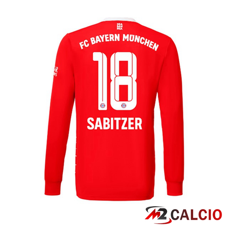 Maglie Calcio Bayern Monaco (Sabitzer 18) Prima Manica Lunga Rosso 2022/2023