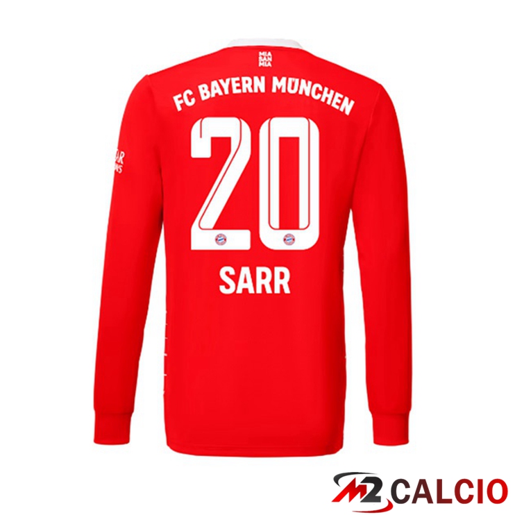 Maglie Calcio Bayern Monaco (Sarr 20) Prima Manica Lunga Rosso 2022/2023