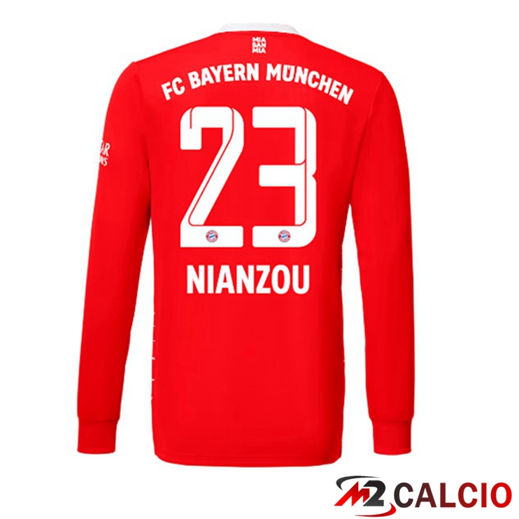 Maglie Calcio Bayern Monaco (Nianzou 23) Prima Manica Lunga Rosso 2022/2023