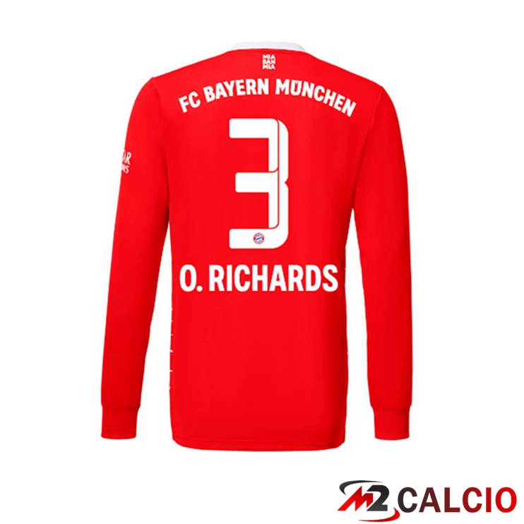 Maglie Calcio Bayern Monaco (O. Richards 3) Prima Manica Lunga Rosso 2022/2023