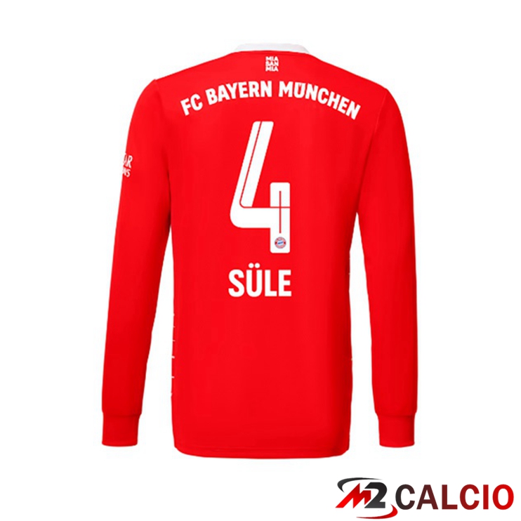 Maglie Calcio Bayern Monaco (Süle 4) Prima Manica Lunga Rosso 2022/2023