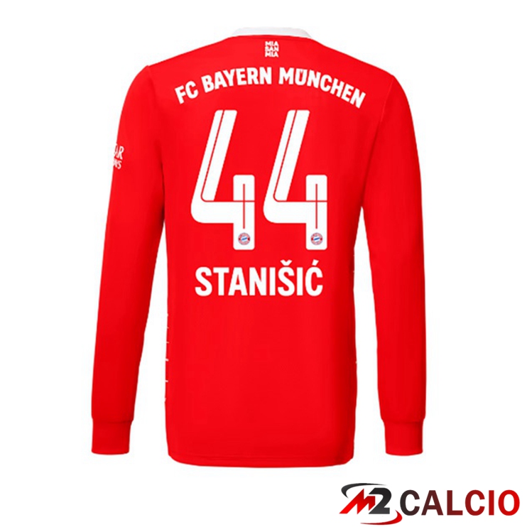 Maglie Calcio Bayern Monaco (Stanišić 44) Prima Manica Lunga Rosso 2022/2023