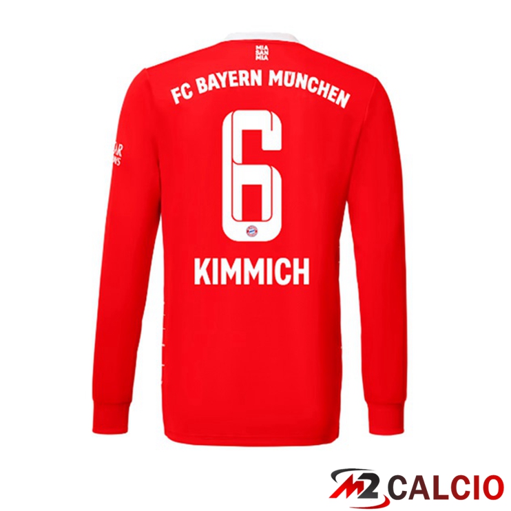 Maglie Calcio Bayern Monaco (Kimmich 6) Prima Manica Lunga Rosso 2022/2023