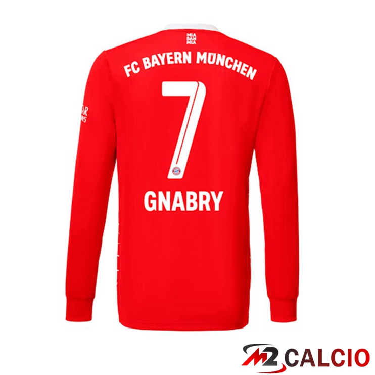 Maglie Calcio Bayern Monaco (Gnabry 7) Prima Manica Lunga Rosso 2022/2023