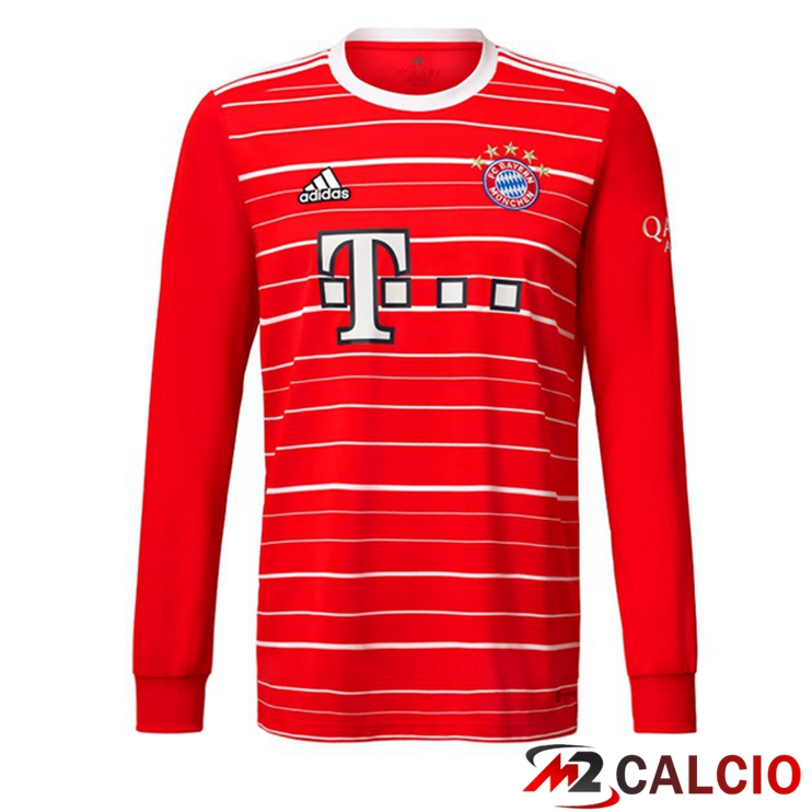 Maglie Calcio Bayern Monaco Prima Manica Lunga Rosso 2022/2023