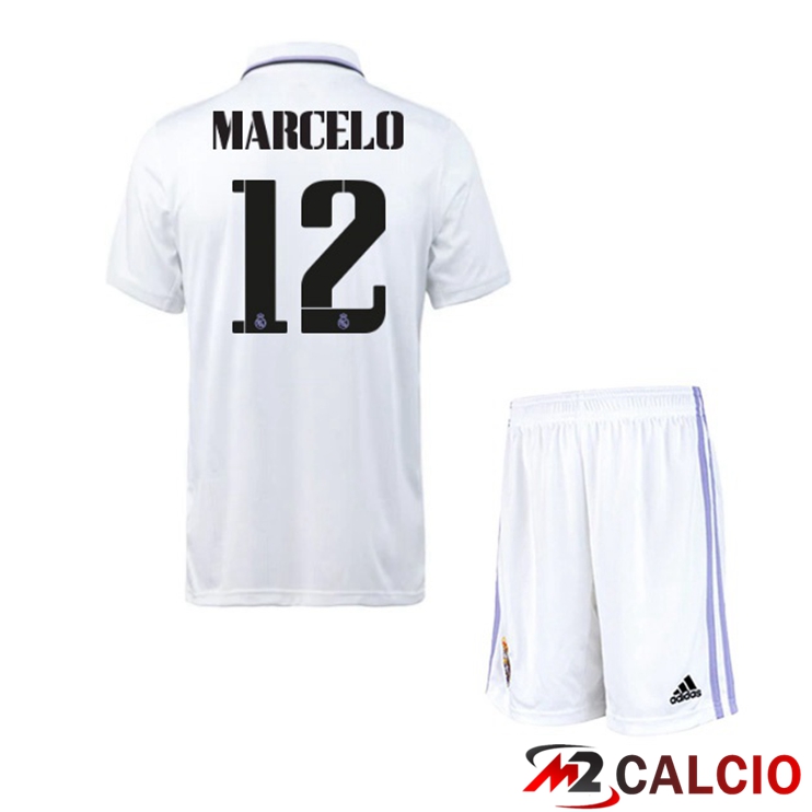 Maglie Calcio Real Madrid (Marcelo 12) Bambino Prima Bianco 2022/2023