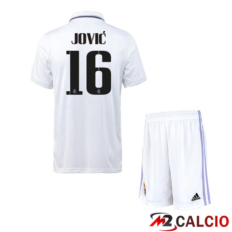 Maglie Calcio Real Madrid (Jović 16) Bambino Prima Bianco 2022/2023