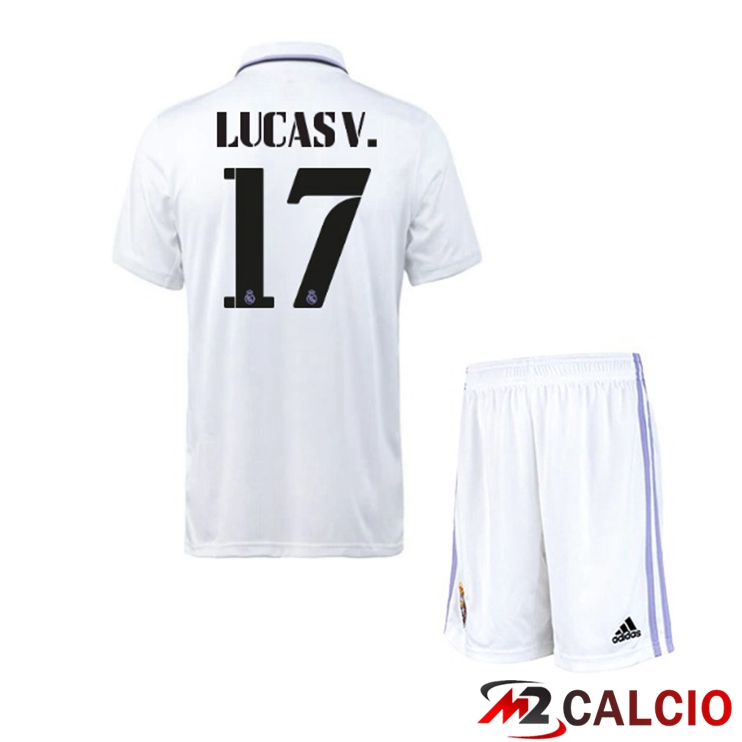 Maglie Calcio Real Madrid (Lucas V. 17) Bambino Prima Bianco 2022/2023