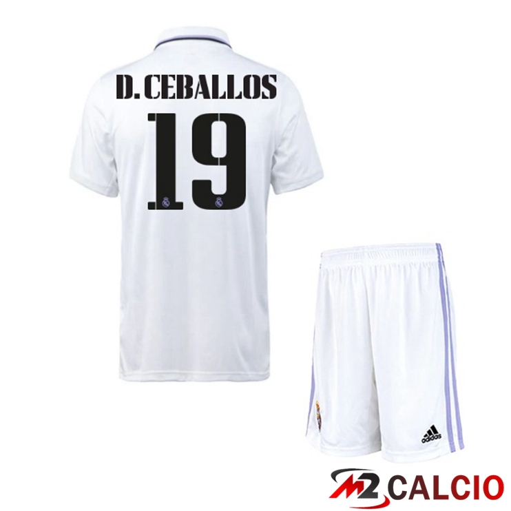 Maglie Calcio Real Madrid (D. Ceballos 19) Bambino Prima Bianco 2022/2023