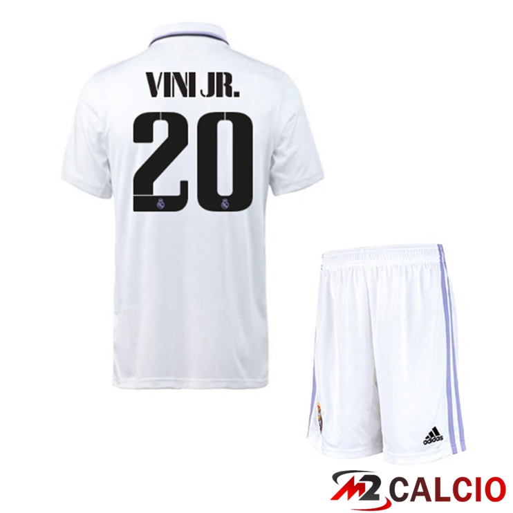 Maglie Calcio Real Madrid (Vini Jr. 20) Bambino Prima Bianco 2022/2023