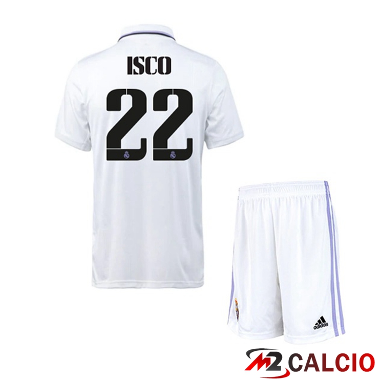 Maglie Calcio Real Madrid (Isco 22) Bambino Prima Bianco 2022/2023