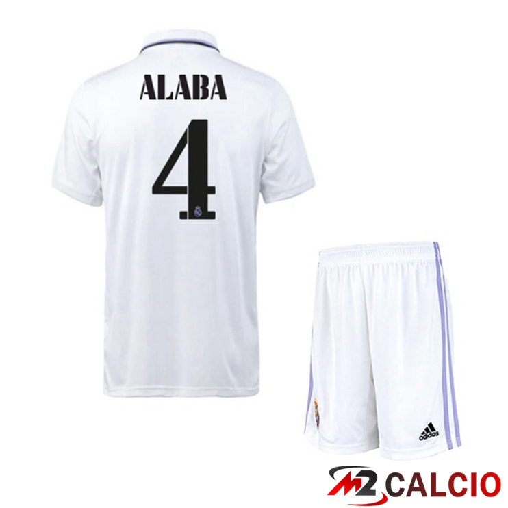 Maglie Calcio Real Madrid (Alaba 4) Bambino Prima Bianco 2022/2023