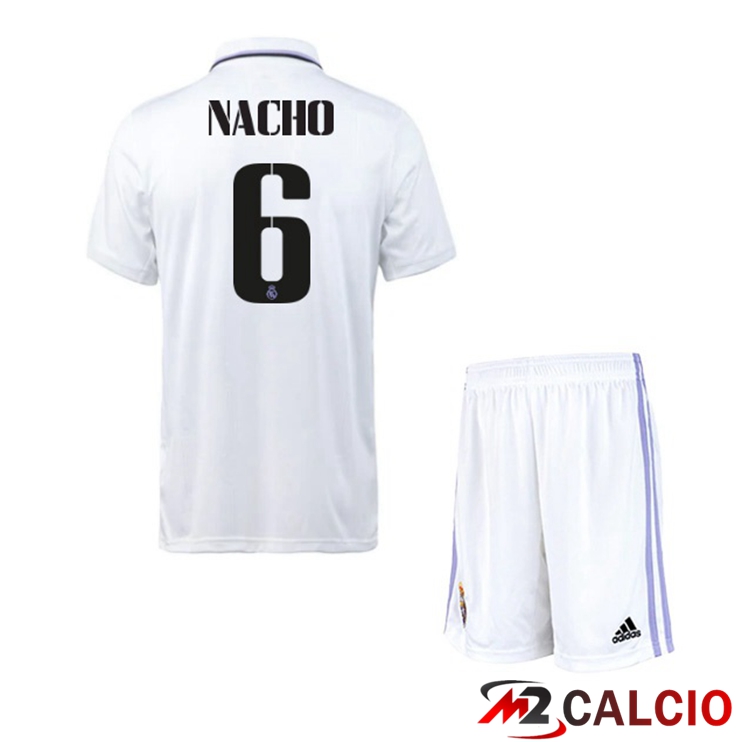 Maglie Calcio Real Madrid (Nacho 6) Bambino Prima Bianco 2022/2023
