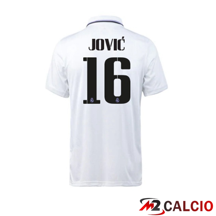 Maglie Calcio Real Madrid (Jović 16) Prima Bianco 2022/2023