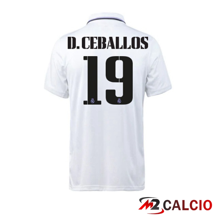 Maglie Calcio Real Madrid (D. Ceballos 19) Prima Bianco 2022/2023