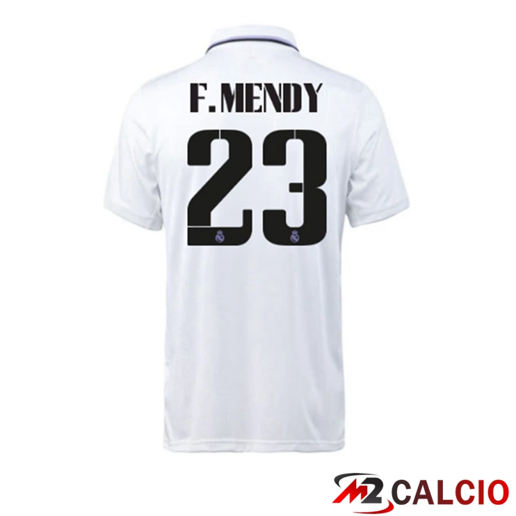 Maglie Calcio Real Madrid (F. Mendy 23) Prima Bianco 2022/2023