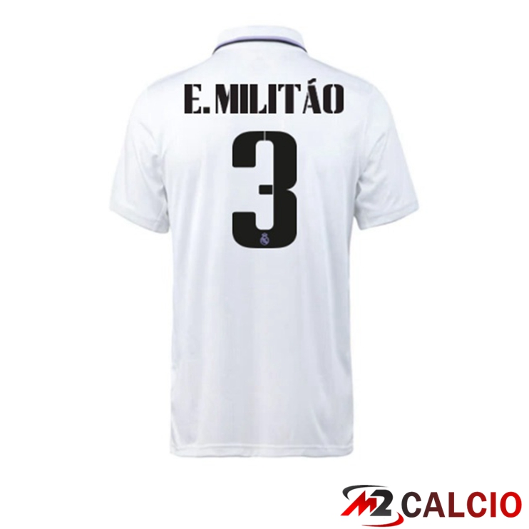 Maglie Calcio Real Madrid (E. Militão 3) Prima Bianco 2022/2023