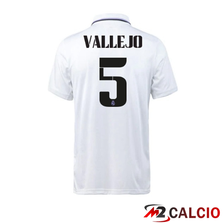 Maglie Calcio Real Madrid (Vallejo 5) Prima Bianco 2022/2023