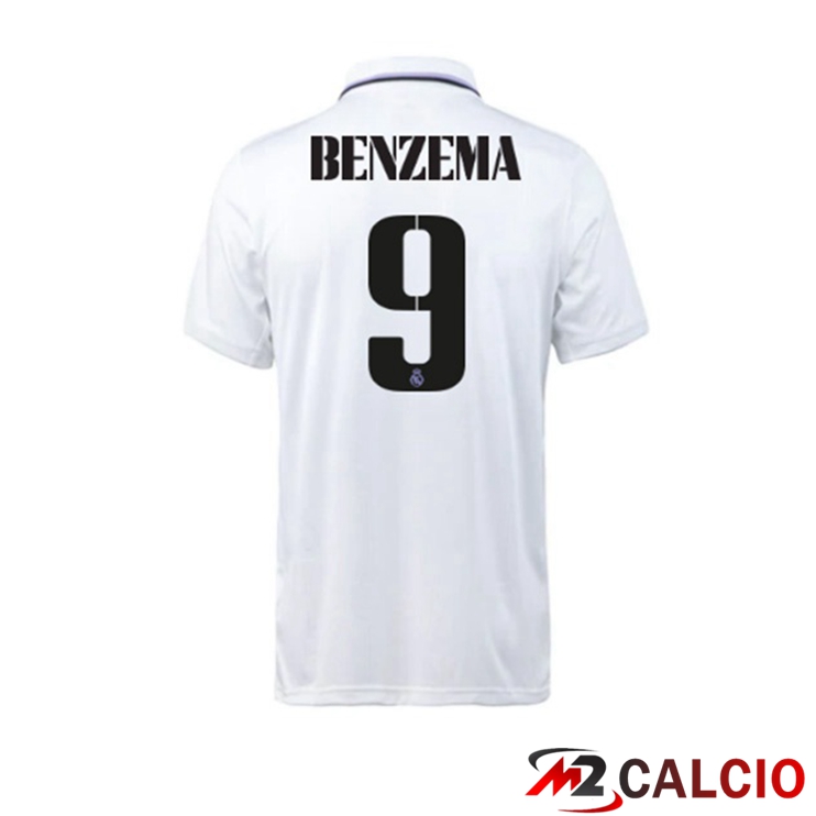 Maglie Calcio Real Madrid (Benzema 9) Prima Bianco 2022/2023
