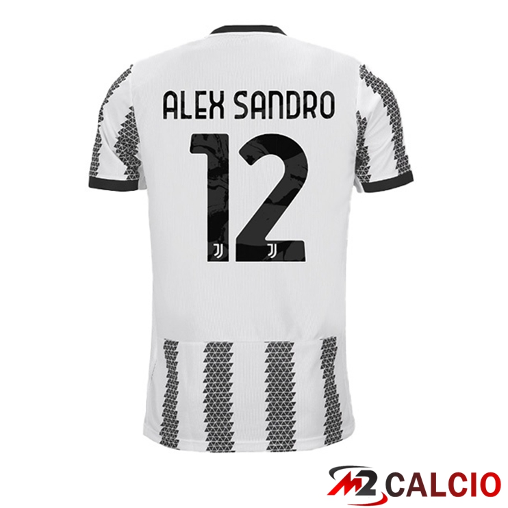 Maglie Calcio Juventus (ALEX SANDRO 12) Prima Bianco Nero 2022/2023