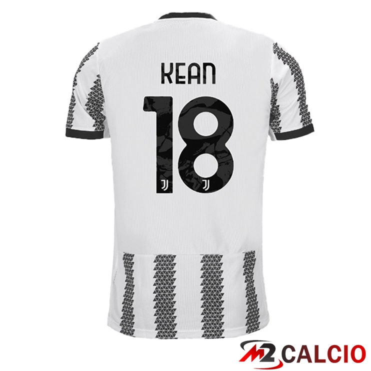 Maglie Calcio Juventus (KEAN 18) Prima Bianco Nero 2022/2023