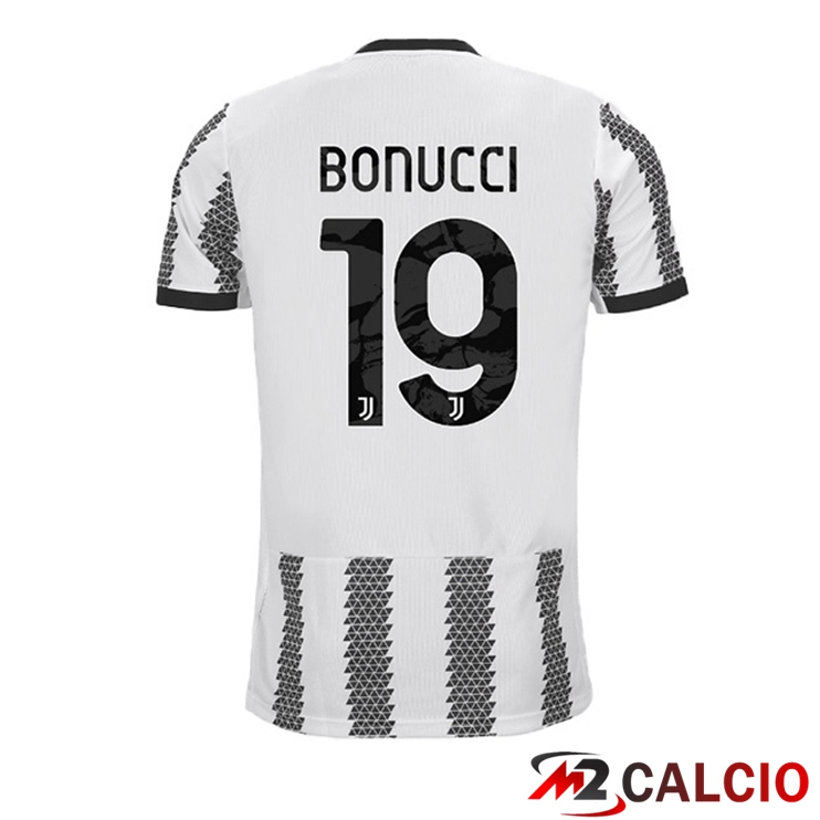 Maglie Calcio Juventus (BONUCCI 19) Prima Bianco Nero 2022/2023