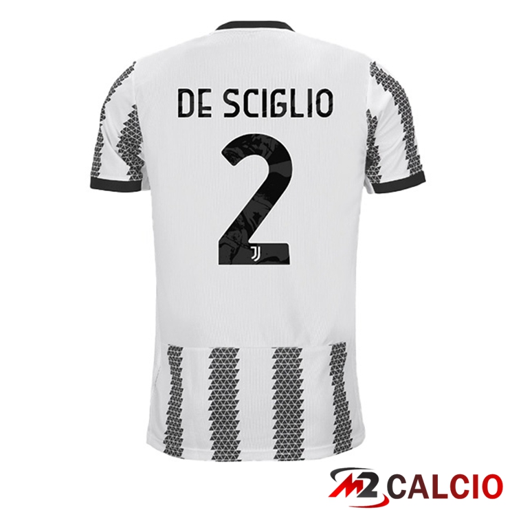 Maglie Calcio Juventus (DE SCIGLIO 2) Prima Bianco Nero 2022/2023