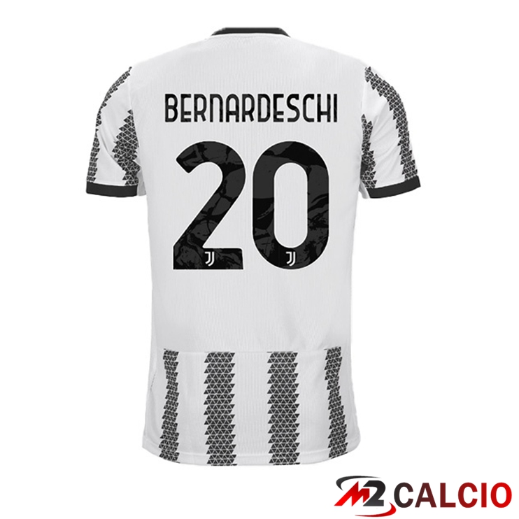 Maglie Calcio Juventus (BERNARDESCHI 20) Prima Bianco Nero 2022/2023