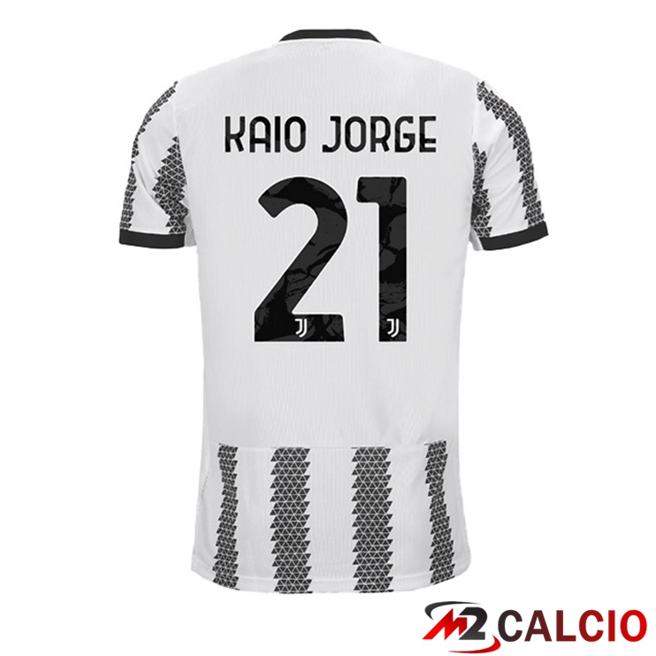 Maglie Calcio Juventus (KAIO JORGE 21) Prima Bianco Nero 2022/2023