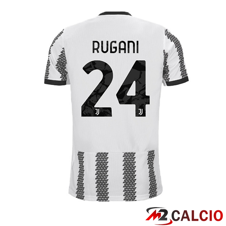 Maglie Calcio Juventus (RUGANI 24) Prima Bianco Nero 2022/2023