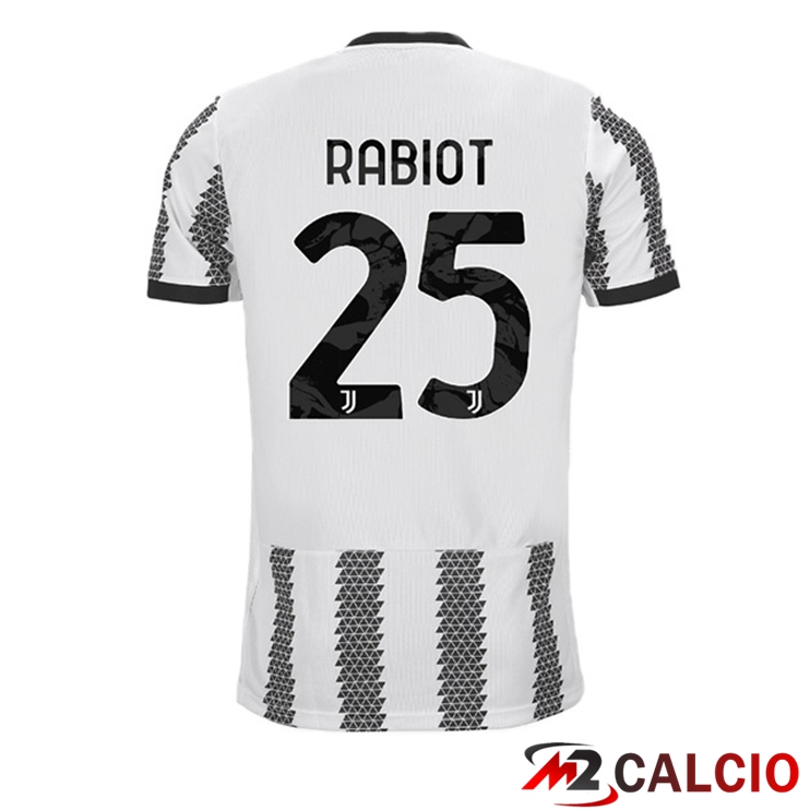 Maglie Calcio Juventus (RABIOT 25) Prima Bianco Nero 2022/2023
