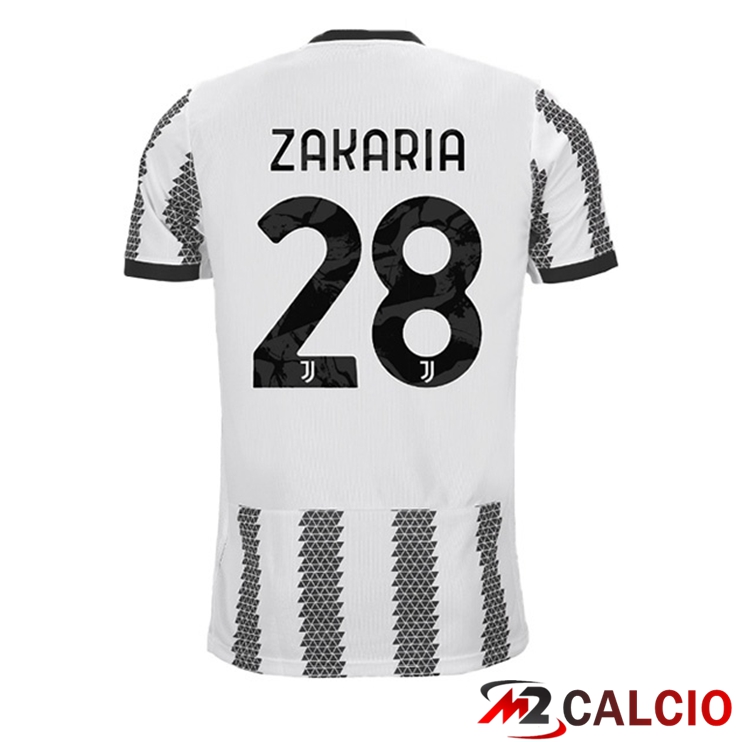 Maglie Calcio Juventus (ZAKARIA 28) Prima Bianco Nero 2022/2023