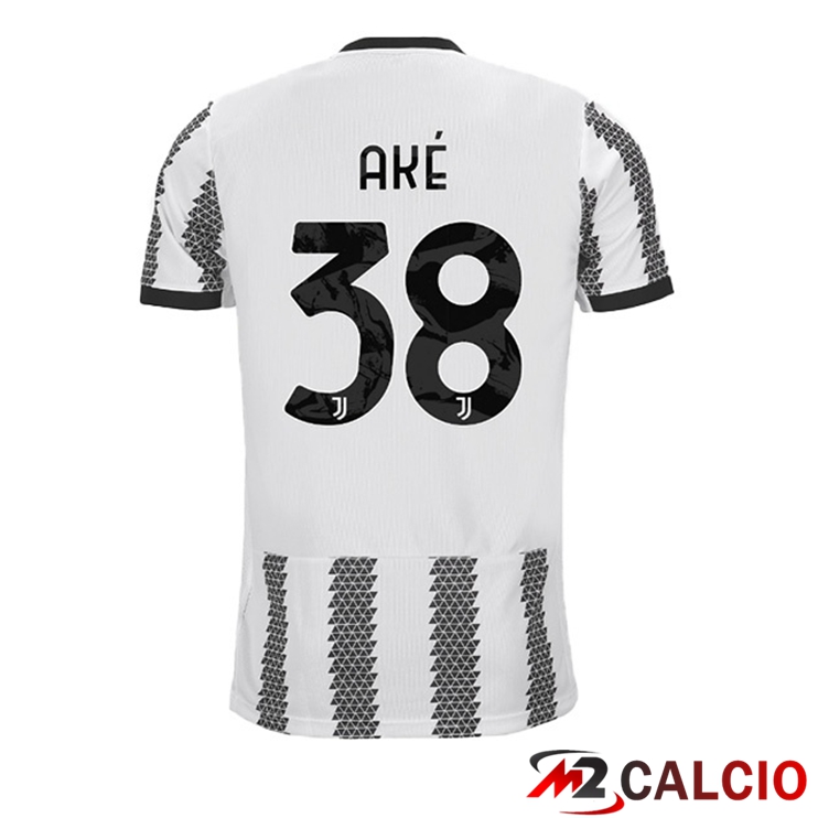 Maglie Calcio Juventus (AKÉ 38) Prima Bianco Nero 2022/2023