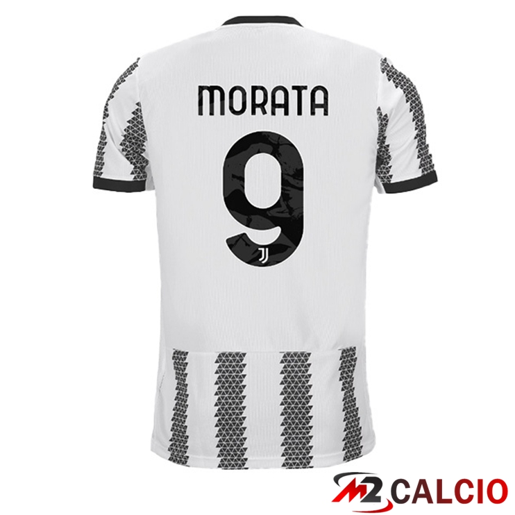Maglie Calcio Juventus (MORATA 9) Prima Bianco Nero 2022/2023