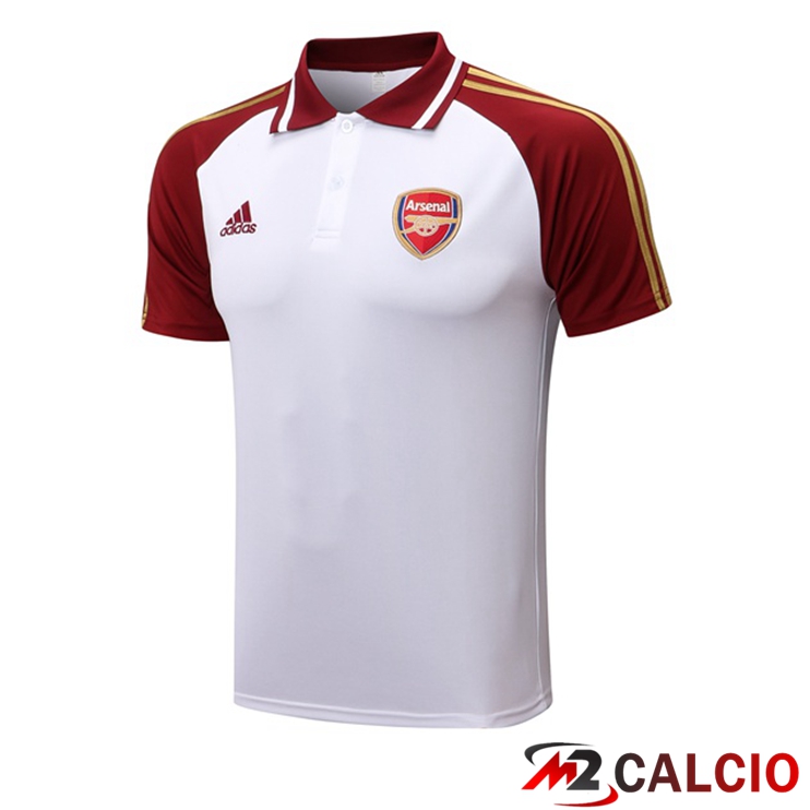 Maglia Polo Arsenal Bianco Rosso 2022/2023